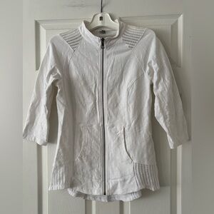 Women's White Zip Up